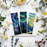 ACRNIGHEET 6PCS Cross Stitch Bookmark Kit for Adult Beginners Landscape Cross Stitch Kits DIY Crossstitch Kits Adult Stamped Bookmark Embroidery Bookmarks Kit with Instructions 8''x2.4'' 11CT ACRNIGHEET