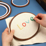 4 Pack Embroidery Hoop Ring, Imitated Wood Display Frame Circle and Oval Embroidery Kits with 30 Pieces Large Eye Embroidery Needles, Quilting Hoop and Cross Stitch Supplies for Sewing and Wall Hang JUPEAN