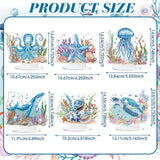 Cinnvoice 6 Pcs Ocean Animal Diamond Art Tabletop Decorations Sea Animal Centerpieces Octopus DIY Diamond Art Turtle Desktop Ornaments for Table Tabletop Decor Cinnvoice