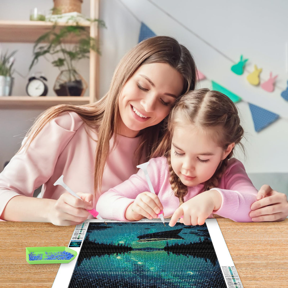 MOGTAA Starry Night Diamond Art Painting Kits for Adults, Canoe Lake Moon Diamond Painting Kits for Beginners, DIY 5D Diamond Dots Kits Landscape Gem Craft for Home Art Decor 12x16 inch MOGTAA