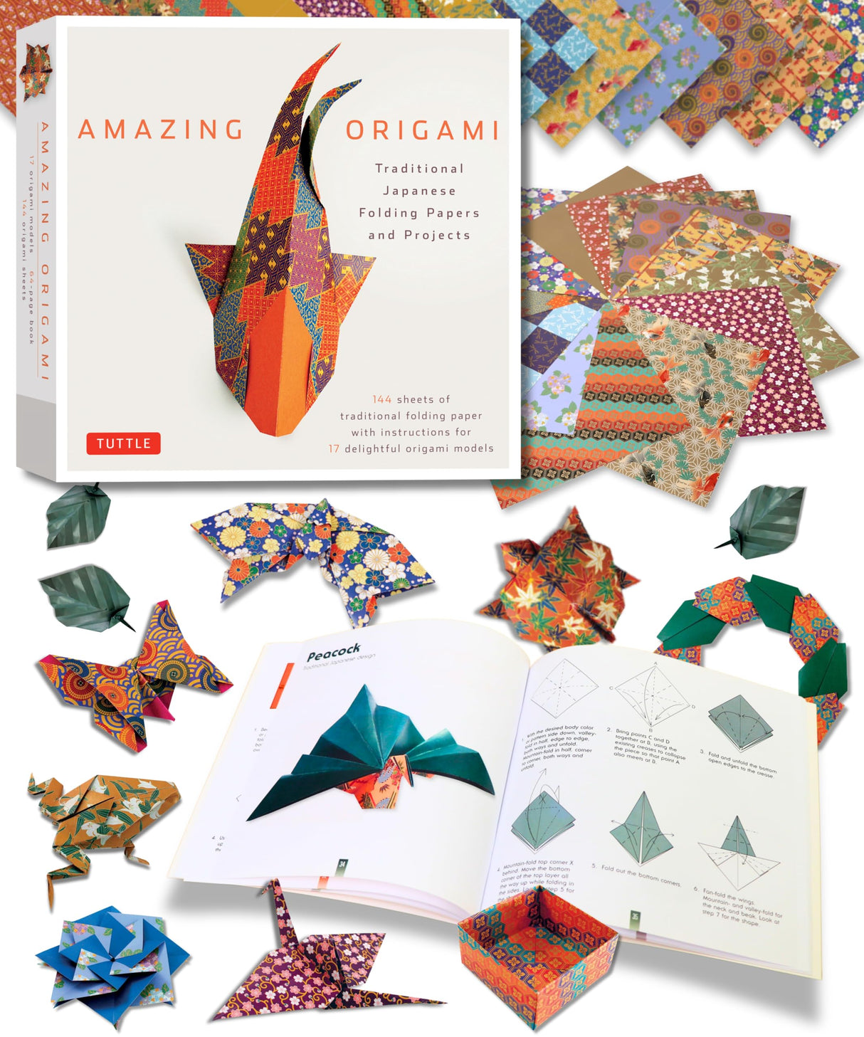 Amazing Origami Kit: Traditional Japanese Folding Papers and Projects [144 Origami Papers with Book, 17 Projects] Tuttle Publishing