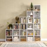 MXV Narrow Bookshelf, 6-Tier Open Bookcase, Coner Shelf, Storage Shelves, Display Storage Shelves, Floor Standing Unit, Home Decor, Furniture for Home Office, Living Room, Bedroom, White MXV