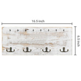 MyGift Coat and Key Hook Wall Organizer, Whitewashed Wood Mounted Coat and Key Holder Rack with 16 Hook, Farmhouse Entryway Hanging Organizer MyGift