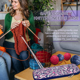 Coopay Knitting Needles Case Travel Knitting Needle Organizer Storage for Straight Knitting Needles (Up to 14''), Tunisian Crochet Hooks, DPNs, Crochet Accessories and Supplies, Pink-Purple Coopay