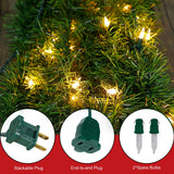 Biswing 15FT Pre-lit Christmas Green Garland Upgrade, Lighted Artificial Pine Garlands with 35 Count Clear Lights, Connectable & Light Up for Indoor Outdoor Home Winter Holiday New Year Decorations Biswing