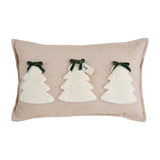 Mud Pie Lumbar Tufted Xmas Pillow, 12" x 20", White Mud Pie