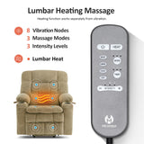 MCombo Dual Motor Power Lift Recliner Chair for Elderly, Lay Flat Lift Chair with Heat and Massage, Petite Lift Chair, Cup Holders, USB A&C Ports, Fabric 7893 (Small, Beige) MCombo