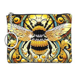 JZHYOAN Diamond Painting Small Coin Purse for Women DIY Coin Pouch Coin Purse with Zipper and Keyring Diamond Art Purses and Wallets Handbags Wallet Keychain for Cards Keys Bee JZHYOAN