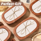 FoldTier 4 Pcs Wooden Dough Bowl 10'' X 6'' X 2'' Wood Decorative Rustic Wooden Bowls Table Centerpiece for Candle Making Key Living Room Home Dining Room Kitchen Decoration (Brown) FoldTier