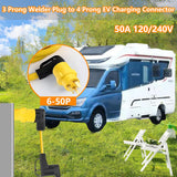 EV Charger Adapter NEMA 6-50P to 14-50R forTesla Adapter Cord, 240V 50 Amp 3 Prong Welder Plug to 4 Prong EV Charging Connector, Welder Welding Dryer EV Charger Power Cord Adapter anlvico