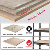 WORKPRO 5-Tier Metal Shelving Unit, 48”W x 24”D x 72”H, Heavy Duty Adjustable Storage Rack, 4000 lbs Load Capacity (Total), for Garage, Basement, Warehouse, Workshop WORKPRO