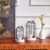PHOSPHOR Rustic Farmhouse Decor Lantern Set of 2 Modern Farmhouse Decorative Indoor for Kitchen Fireplace Centerpiece Table Dinning Living Room PHOSPHOR