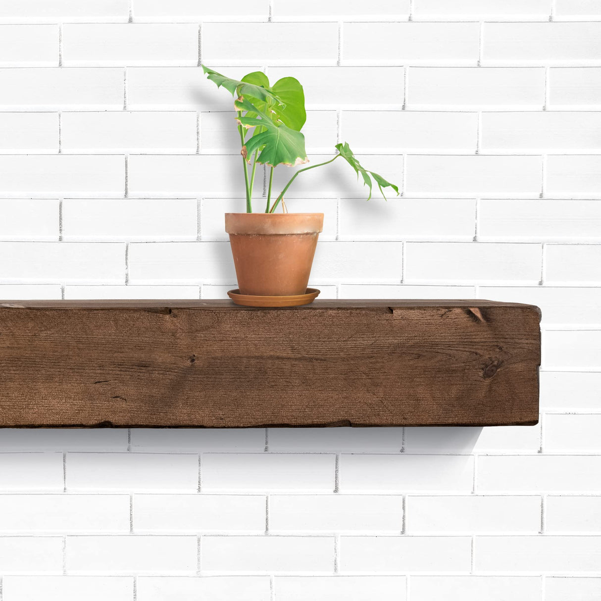Fireplace Mantel, Rustic, Shelf, Floating Mantle, Real Wood, Beam, URBANDI (Provincial, 48Lx6Hx8D) WoodArtSupply