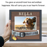 SUPERPAWS Pet Collar Memorial Shadow Box Dog Picture Frame 9.2""x9.2"", Cat or Dog Memorial Gift Pet Sympathy Remembrance Gift Keepsake DIY Name for Multi Sizes Dogs, wood, HN0EPMF-BL10 SUPERPAWS