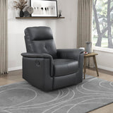 Lexicon Swivel Glider Recliner Chair, Comfy Nursery Glider, Top Grain Leather Match Recliner, Manual Reclining Chair for Living Room/Office/Apartment, Black Lexicon