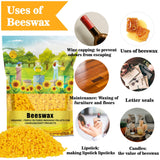Cargen Yellow Beeswax Pellets- 430g (0.95lb) Bees Wax Pellets Triple-Filtered Organic Beeswax Pellets Cosmetic Grade for DIY Beewax Candles Skin Care Lip Balm Soap Lotion CARGEN