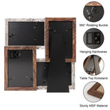 YESKAY 4x6 Collage Picture Frames, Multi Family Photo Frame with Real Glass, Displays Four 4x6 Photo, Wall Decor Wall Hanging or Tabletop, Distressed White+Rustic Brown YESKAY