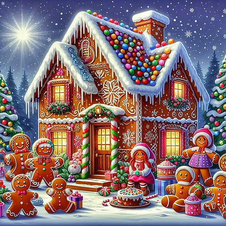 Cartoon House Diamond Art Kits for Adults,Christmas 5D Diamond Painting Kits for Adults Beginners,DIY Full Round Drill Diamond Dot Painting Gem Art Kits for Adult, Home Wall Decor12x12Inch ARPADAMO