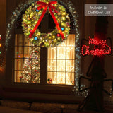 48 Inch Christmas Wreath, Pre Lit Christmas Wreath with 200 Lights, Red Bow, Ornament Balls, Remote Control, 11 Light Modes, Giant Christmas Wreaths Perfect for Garage Porch Roof Fireplace Outdoor colorspec