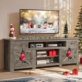 DWVO Farmhouse TV Stand for 75 Inch TV, Entertainment Center with Storage Cabinets, Media Console, TV Table with Drawers, TV Stands for Living Room, Grey Oak DWVO