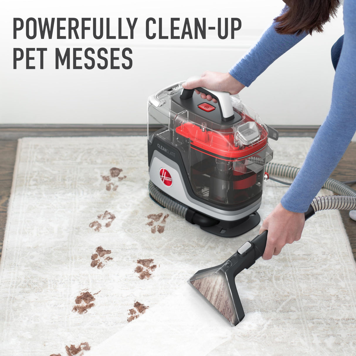 Hoover CleanSlate Plus Portable Carpet + Upholstery Spot Cleaner Machine, Powerful Suction with Versatile Tools, Pet Stain Remover, Car and Auto Detailer, Pair with Hoover Carpet Cleaner Solution Hoover