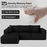 DURASPACE Modular Sectional Sofa, Cloud Boneless Couch with Deep Seat, Cup Holder, Memory Foam, Corduroy L Shaped Couch Convertible Sofa Bed for Living Room Bedroom, No Assembly Required DURASPACE