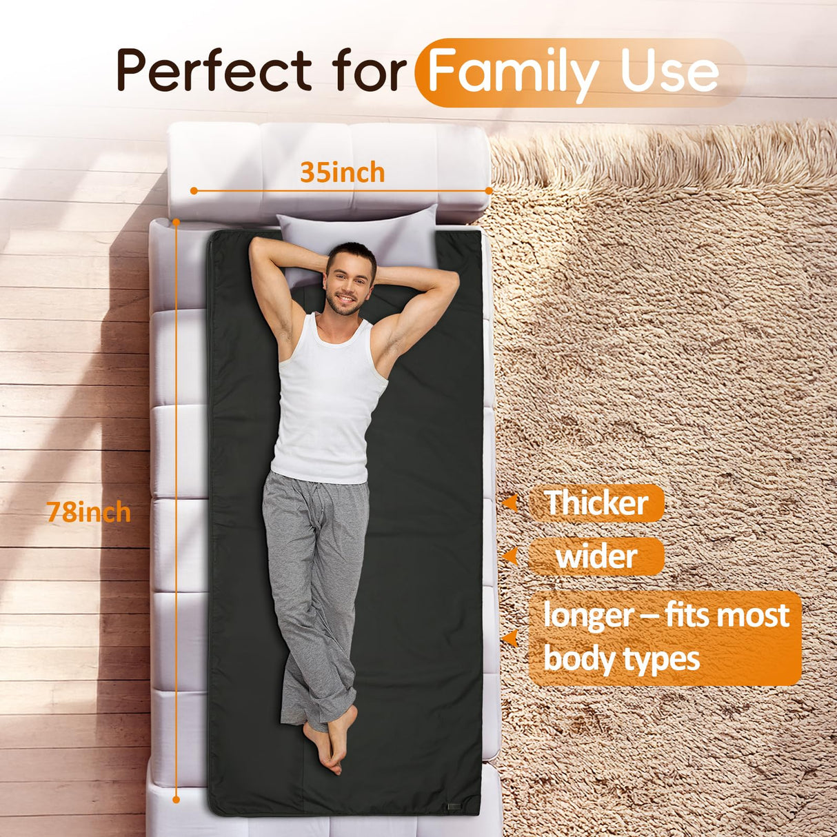 Comfytemp Infrared Sauna Blanket 35" X 78" Extra Large, Support Dual Zone Temperature Control & App Control — Smarter & Safer Portable Sauna Blanket, Low EMF, for Sweating, for Mom Comfytemp
