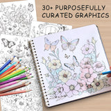 Women's Coloring Book 30 Pages Butterfly & Flower Patten Coloring Books for Adults to Relax and Relieve Anxiety, Gift for Mother's Day, Birthdays, Christmas, Anniversaries VYRANA