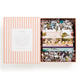 Galison Gray Malin Palm Beach – 1000 Piece Book Box Puzzle with Glamorous Palm Beach Dogs Photography Packaged in Magnetic Keepsake Book Sized Box Galison