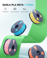 SUNLU High Speed PLA Meta Filament, 1KG PLA 3D Printer Filament 1.75mm, Tougher Neatly Wound 3D Filament, Dimensional Accuracy +/- 0.02 mm, Fits for Most FDM 3D Printers, 1KG Spool(2.2lbs), Black SUNLU