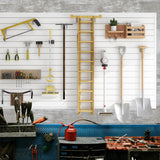 Neoaider Slatwall Panel 8 FT x 4 FT, Interlocking Slat Wall Paneling, Wall Mounted PVC Wallpanel, Suitable for Garage Storage and Organizer, Slatwall Board, Shelves - White Neoaider