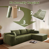 ovios 104" Cloud Sectional Couch with L-Shape Chaise,Modern Modular Sofa with Deep Seat, Upholstered Couches for Living Room Bedroom,No Assembly Required, Green (Cloud Velvet) ovios