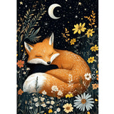 KEYIFA Diamond Painting Abstract Diamond Art Kits for Adults, 5D Round Full Drill Fox Diamond Painting Kit for Beginner, DIY Gems Art Craft for Home Wall Decor 12x16 inch KEYIFA