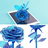Piececool 3D Metal Puzzles Rose Flower Model Kits, Artificial Fake Flowers Metal Building Blocks DIY 3D Puzzle for Adults, for Father Mothers Valentines Day, 15Pcs Piececool