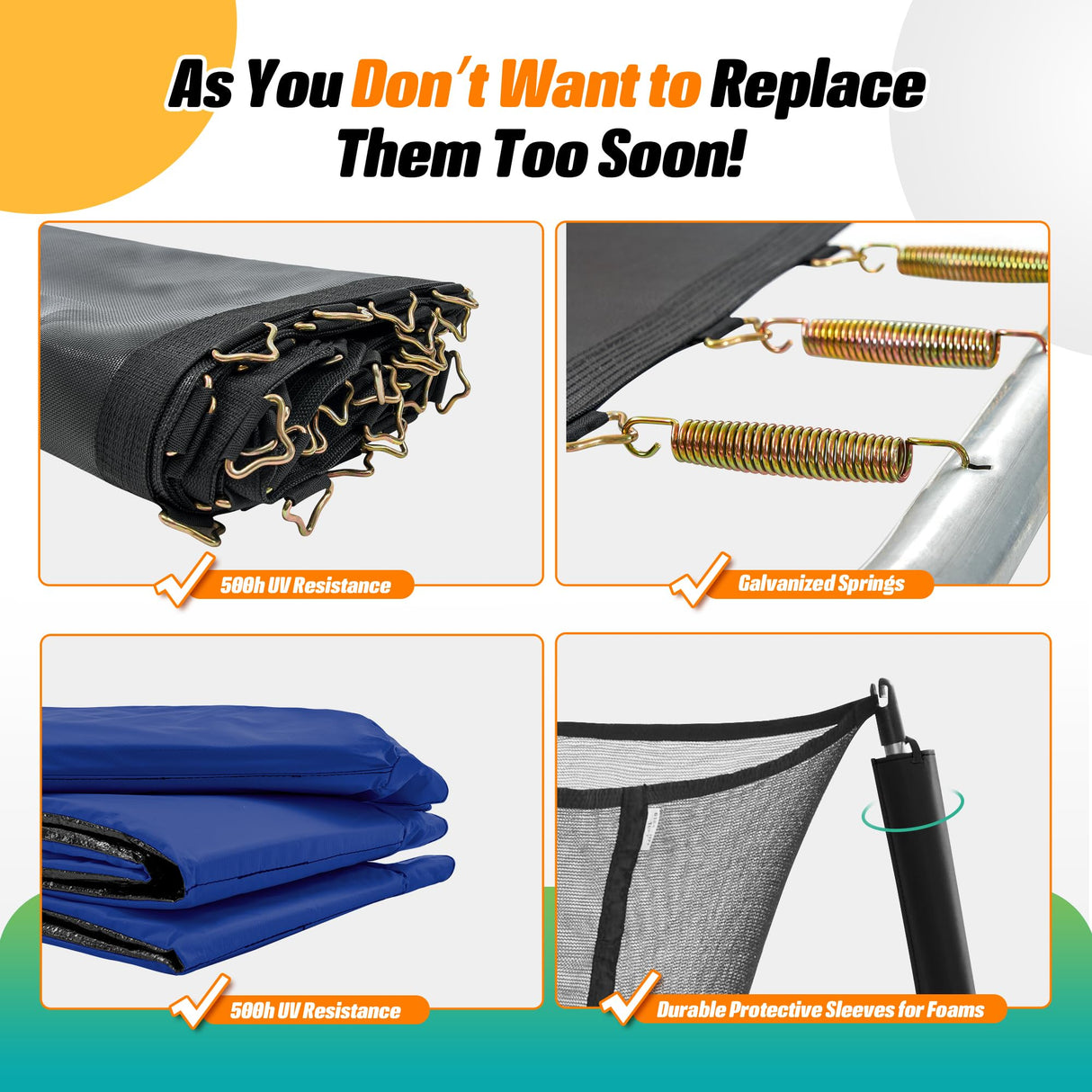 Exacme 7X10 8X12 Foot Rectangle Trampoline for Kids, Double Enclosure Openings, Small Outdoor Rectangular Trampoline with Enclosure Net, 4 Wind Stakes, Storage Bag, 330LB Capacity (Blue, 8×12 Feet) Exacme