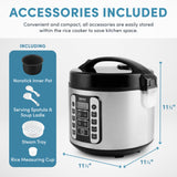 Aroma Housewares AROMA® Professional 20-Cup (Cooked) / 5Qt. Digital Rice Cooker, Steamer, and Slow Cooker Pot with 10 Smart Cooking Modes, Including Sauté-then-Simmer® AROMA