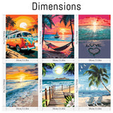 Ekuxom 6 Pack Paint by Numbers Kit for Adults Beginner, 12x16 inch Beach Adult Paint by Number Kits on Canvas, DIY Beach Painting by Numbers for Adults Home Wall Decor Ekuxom