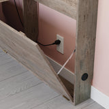 Sauder Steel River Entertainment Wall, for TVs up to 70", in a Weathered Wood Finish Sauder