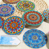8 PCS Mandala Diamond Art Coasters Kits, Boho Diamond Painting Coasters with Holder Set of 8, DIY Drink Coasters Art Crafts Supplies for Adults Cup Mat for Home Decor House Warming Gifts 3.9inch FOXKISS