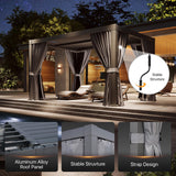 Jolydale Louvered Pergola 10' x 12' Outdoor Aluminum Pergola with Adjustable Top for Decks, Gardens and Backyards, Gray Jolydale