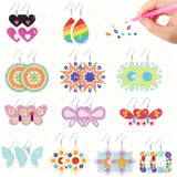 beinkmake 12 Pairs Butterfly Diamond Painted Earrings Mosaic Art Earring Making Kit 5D Boho Vintage Dangle Drop Earrings with Tool for DIY Craft Jewelry beinkmake