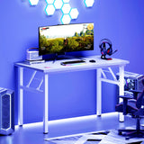 DlandHome 47 inches Folding Table Computer Desk Portable Table Activity Table Conference Table Home Office Desk, Fully Assembled White DND-ND5-120WW DlandHome