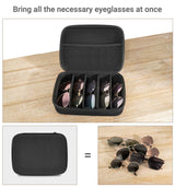 Mkono Travel Sunglasses Organizer Glasses Case Multiple Pairs with Adjustable Slots Portable Eyeglasses Case Storage Box for Men Women, Medium, Black Mkono