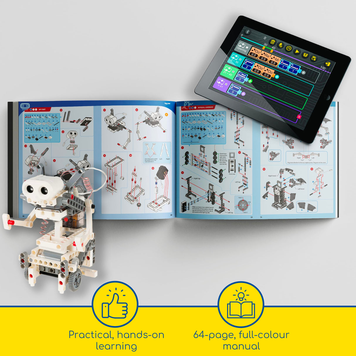Thames & Kosmos | Robotics Smart Machines | Robotics for Kids 8 and up | STEM Kit builds 8 Robots | Full Color Manual to help with assembly | Requires tablet or smartphone | Parents' Choice Gold Award Thames & Kosmos