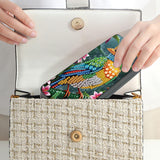 Tontut 5D diamond art painting kit glasses case, green bird DIY glasses storage box, leather handmade diamond craft gift glasses case Tontut