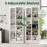 VIYET 72" Tall Kitchen Pantry Cabinet,White Metal Pantry Cabinet with 2 Doors & 5 Adjustable Shelves,Utility Storage Cabinet Rust-Resistant for Living Room,Dining Room,Bathroom,Garage,Basement VIYET