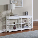 Convenience Concepts Oxford 2-Drawer Console Table with Shelves, 60", White Convenience Concepts