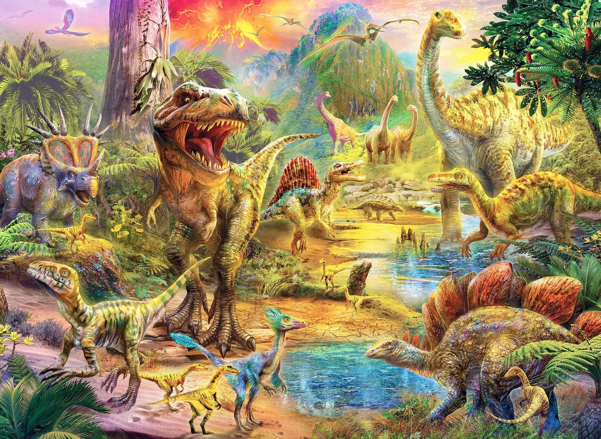 Anatolian ANA3603 Puzzle: 500 Landscape of Dinosaurs, Brown/A Anatolian