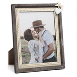 Afuly 8x10 Picture Frame Wooden Distressed Rustic Photo Frame with White Heart Burlap Lace, Solid Wood Frame for Farmhouse Wall Tabletop Home Decor Anniversary Wedding Gifts for Mom Grandma Afuly