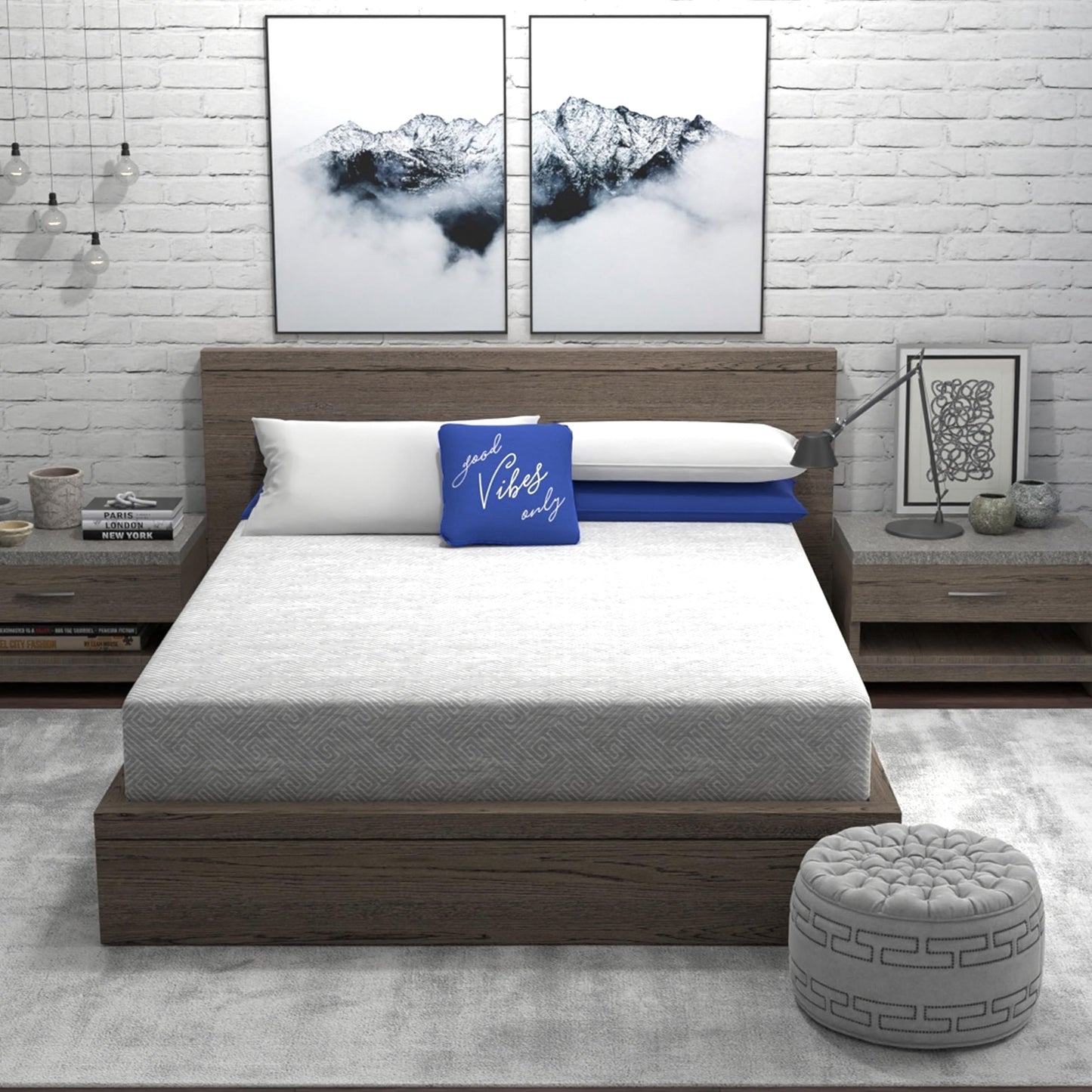 Elevon Heather Grey Memory Foam Mattress, 10 Inch King Size Mattresses with Memory Foam and Breathable Fabric, CertiPUR-US and Oeko-TEX Certifed, Bed-in-a-Box, Fiberglass Free